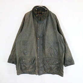 90年代 Barbour バブアー ビューフォート オイルドジャケット 防寒 アウター 3ワラント ダークグレー (メンズ C46/117CM) 中古 古着 N8531