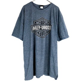 HARLEY DAVIDSON ハーレーダビッドソン ブランドロゴ 半袖Tシャツ 大きいサイズ バイカー ネイビー (メンズ 3XL) 中古 古着 O1725