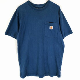 Carhartt カーハート ワンポイントロゴ 半袖Tシャツ ハワイアンブルー (メンズ S) 中古 古着 O1805