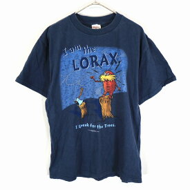 Seuss Wear LORAX キャラクタープリント 半袖Tシャツ アメカジ アニメ ネイビー (メンズ XL) 中古 古着 O1828