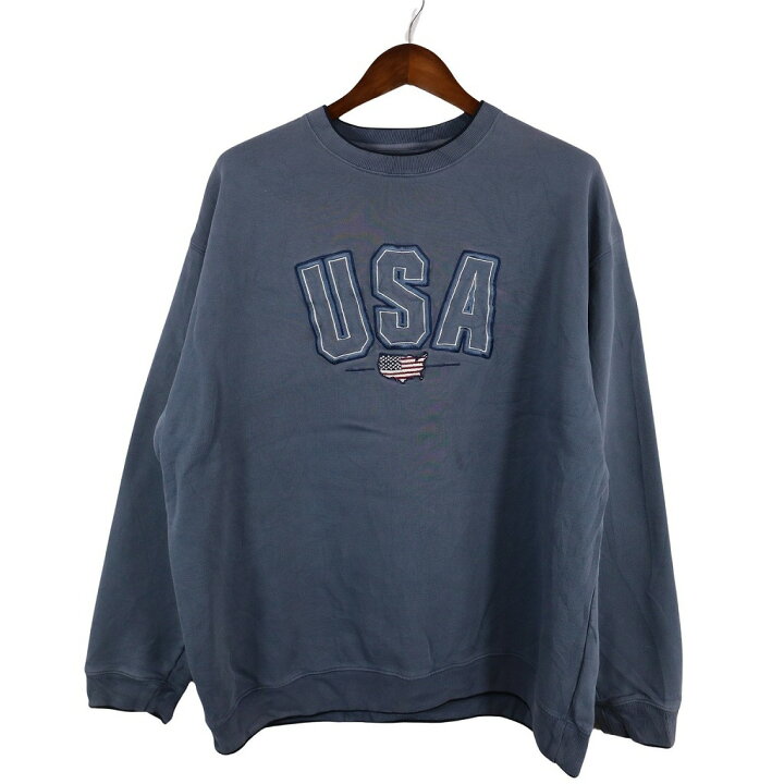 楽天市場】Croft＆barrow USA アメリカ国旗 スウェット 刺繍 ブルー 