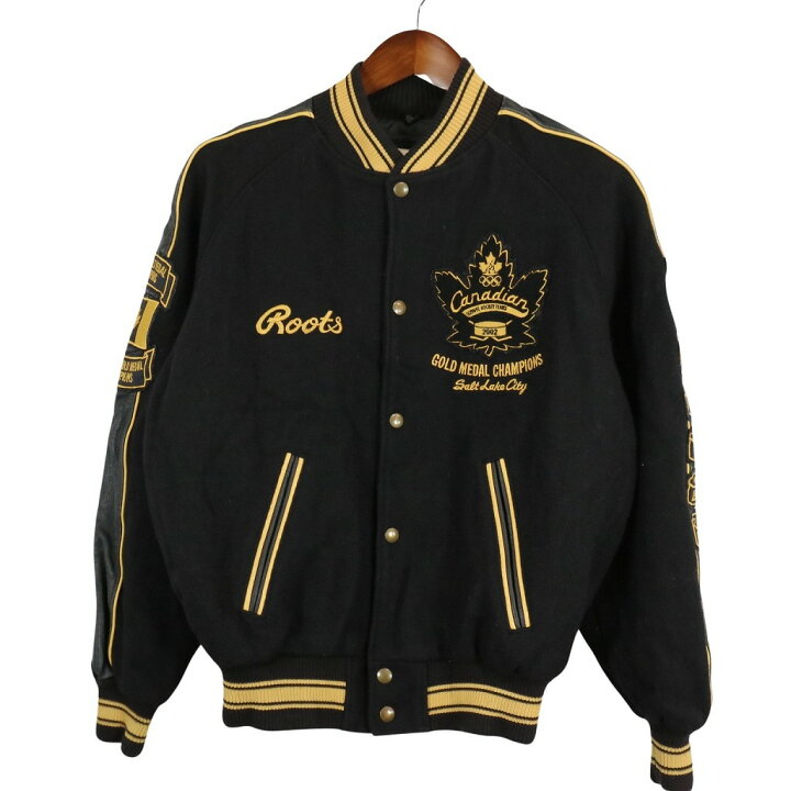 楽天市場】2000年代 カナダ製 Roots スタジアムジャケット スタジャン  