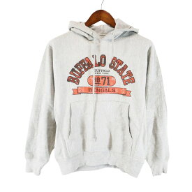 Champion チャンピオン オリジナルリバースウィーブ カレッジプリント パーカー アメカジ グレー (メンズ S) 中古 古着 O5290