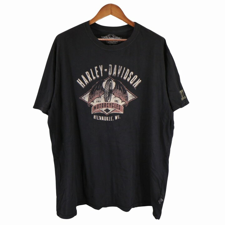 入手困難】ハーレーダビッドソン 両面刺繍ロゴ 黒 3XL 90s 半袖シャツ 