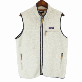 patagonia パタゴニア レトロパイルベスト アウトドア キャンプ アウター 防寒 ホワイト (メンズ XL) 中古 古着 O6423 中古 古着