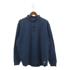Carhartt カーハート ハーフジップ ハイネック プルオーバー 大きいサイズ ブルー (メンズ 3XL) 中古 古着 P0448
