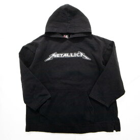 giant ジャイアント METALLICA メタリカ メタルロゴ スウェット フーディー パーカー バンド ロック 音楽 ブラック (メンズ XL) 中古 古着 P2183(XL) p2183