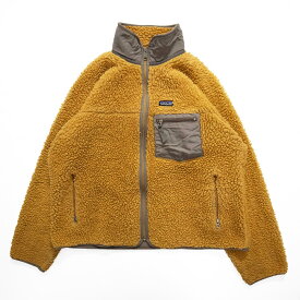 2000年代～ USA製 patagonia パタゴニア クラシックレトロ カーディガン フリースジャケット テキーラゴールド (メンズ L) 中古 古着 P2592(L) p2592