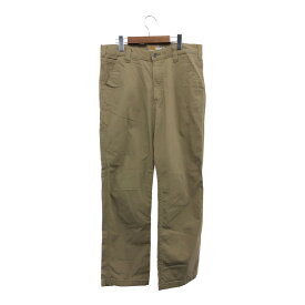 SALE///// Carhartt カーハート リラックスフィット ワーク チノパンツ ワーク アメカジ カジュアル ベージュ (メンズ 34×32) 中古 古着 P5888