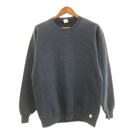 SALE///// 90年代 RUSSELL ATHLETIC ラッセル 無地 スウェット トップス カジュアル ネイビー (メンズ LT) 中古 古着 P6950