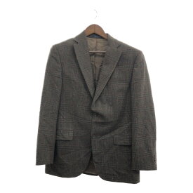 SALE///// カナダ製 Loro Piana ロロピアーナ ウール テーラードジャケット アウター フォーマル チェック ブラウン (メンズ 39R) 中古 古着 P6996