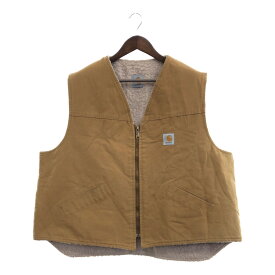 Carhartt カーハート ダック ワーク ボア ベスト トップス アメカジ ブラウン (メンズ XL相当) 中古 古着 P7836