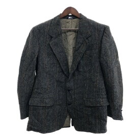 90年代 スコットランド製 Harris Tweed ハリスツイード ウール テーラードジャケット アウター ブラウン (メンズ 42R) 中古 古着 P7845