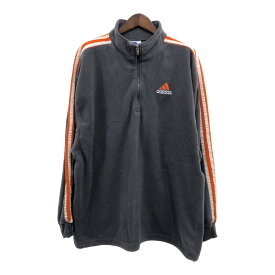 90年代 adidas アディダス ハーフジップ フリースジャケット アウター スポーツ グレー (メンズ XXL) 中古 古着 P8354