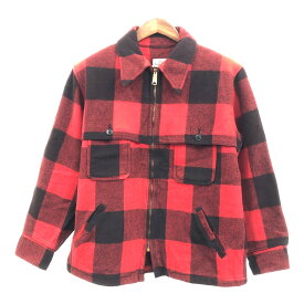 【B品】 70年代 WOOLRICH ウールリッチ クルーザージャケット アメカジ ヴィンテージ バッファローチェック (メンズ L) 中古 古着 Q1073