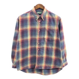 90年代 American Eagle アメリカンイーグル ボタンダウン フランネルシャツ アメカジ チェック マルチカラー (メンズ L) Q1244