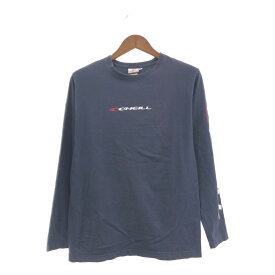 O'NEILL オニール ロゴ プリント 長袖Tシャツ ネイビー (メンズ M) 中古 古着 Q1463