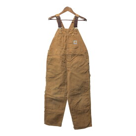 80年代 USA製 Carhartt カーハート ダック ペインター オーバーオール 大きいサイズ ダブルニー ワーク (メンズ 40×30) 中古 古着 Q1646