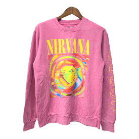 NIRVANA ニルヴァーナ ロゴ スウェット バンド ピンク (メンズ M) 中古 古着 Q3387