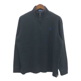 2000年代～ RALPH LAUREN ラルフローレン ハイネック ハーフジップ セーター ブラック (メンズ L) 中古 古着 Q3739