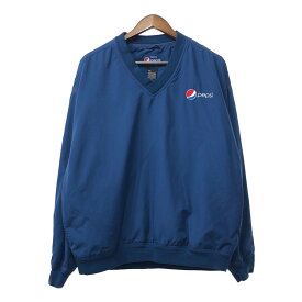 90年代 PEPSI ペプシ Vネック プルオーバージャケット アメカジ ネイビー (メンズ L) 中古 古着 Q3942