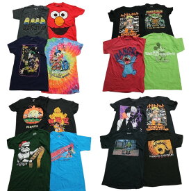 古着卸 まとめ売り キャラクター 半袖Tシャツ 16枚 (メンズ S ) スターウォーズ ディズニー ドラゴンボール タイダイ ジャンプ MS4234