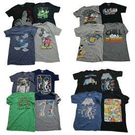 古着卸 まとめ売り キャラクター 半袖Tシャツ 16枚 (メンズ S ) スターウォーズ モンスターズインク スポンジボブ ディズニー 大判 MS4235