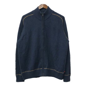 Levi's リーバイス フルジップ ドライバーズニット セーター アメカジ ネイビー (メンズ L) 中古 古着 Q3971