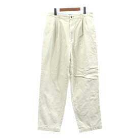 TOMMY HILFIGER トミーヒルフィガー 2タック チノパンツ アメカジ ベージュ (メンズ W34 L32) 中古 古着 Q4178