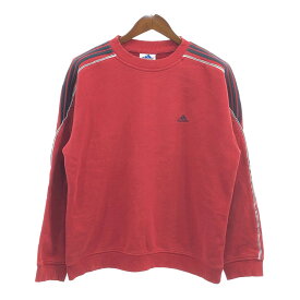 90年代 adidas アディダス スウェット トレーナー スポーツ サイドライン ワインレッド (メンズ) 中古 古着 Q4458