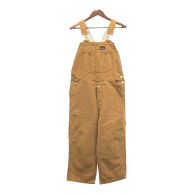 Dickies ディッキーズ ビブオーバーオール ワーク ワンポイント ブラウン (メンズ W34 L32) 中古 古着 Q4992