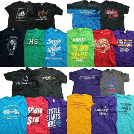 古着卸 まとめ売り カラーmix プリント 半袖Tシャツ 20枚セット (メンズ M ) タイダイ系 バスケットボール アディダスブランドロゴ MS5498