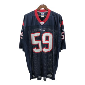 Reebok リーボック NFL ヒューストン・テキサンズ ゲームシャツ プロチーム アメフト ネイビー (メンズ XL) 中古 古着 Q5329