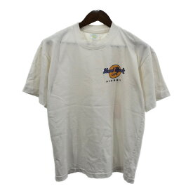 90年代 Hard Rock Cafe ハードロックカフェ シドニー 半袖Tシャツ シングルステッチ ロゴ ホワイト (メンズ L) 中古 古着 Q5378