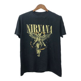 NIRVANA ニルヴァーナ 半袖Tシャツ バンドT ロゴ ブラック (メンズ L) 中古 古着 Q5644