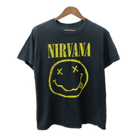 NIRVANA ニルヴァーナ 半袖Tシャツ バンドT ロゴ ブラック (メンズ L L相当) 中古 古着 Q5653