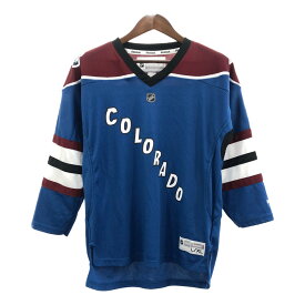 Reebok リーボック NHL コロラド・アヴァランチ ゲームシャツ ユニフォーム プロチーム ブルー (ユース XL) 中古 古着 Q5664