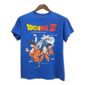 DRAGON BALL Z ドラゴンボールZ 半袖Tシャツ アニメT キャラクター ブルー (メンズ M) 中古 古着 Q5690