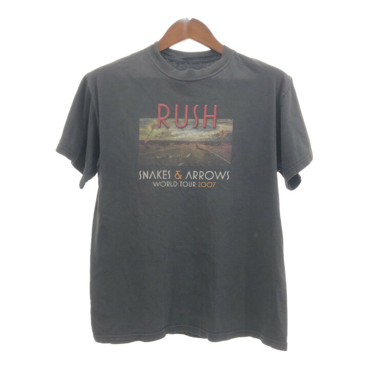 楽天市場】RUSH ラッシュ 半袖Tシャツ バンドT ブラック (メンズ M  
