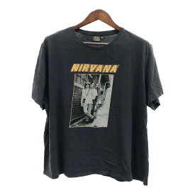 NIRVANA ニルヴァーナ 半袖Tシャツ 大きいサイズ バンドT ブラック (メンズ 2XL) 中古 古着 Q6074