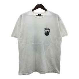 00年代 STUSSY ステューシー 8BALL 半袖Tシャツ ロゴ ホワイト (メンズ L) 中古 古着 Q6426