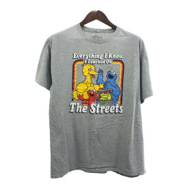 SESAME STREET セサミストリート 半袖Tシャツ アニメT キャラクター ライトグレー (メンズ XL) 中古 古着 Q6185