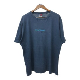 90年代 USA製 TOMMY HILFIGER トミーヒルフィガー 半袖Tシャツ ネイビー (メンズ XL) 中古 古着 Q6513