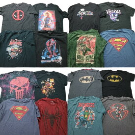 古着卸 まとめ売り マーベル DCコミック 半袖Tシャツ 16枚セット (メンズ XL /2XL ) スパイダーマン バットマン スーパーマン MS9386