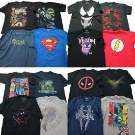 古着卸 まとめ売り マーベル DCコミック 半袖Tシャツ 16枚セット (メンズ L ) スーパーマン スパイダーマン デッドプール MS9390