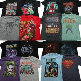 古着卸 まとめ売り マーベル DCコミック 半袖Tシャツ 16枚セット (メンズ M ) スパイダーマン バットマン デッドプール ジョーカー MS9392