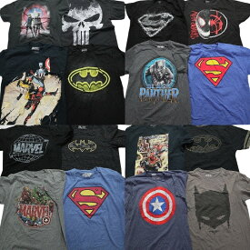 古着卸 まとめ売り マーベル DCコミック 半袖Tシャツ 16枚セット (メンズ M ) ブラックパンサー バットマン スーパーマン MS9394