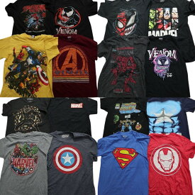 古着卸 まとめ売り マーベル DCコミック 半袖Tシャツ 16枚セット (メンズ S /M ) スパイダーマン ヴェノム スーパーマン MS9395