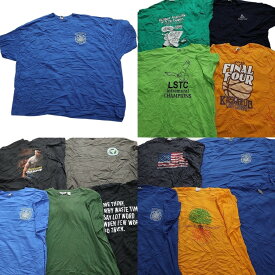 古着卸 まとめ売り カラーmix プリント 半袖Tシャツ 18枚セット (メンズ XL /2XL /3XL /4XL /5XL ) カラーMIX ブルー ブラック MS9427