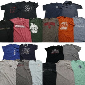 古着卸 まとめ売り カラーmix プリント 半袖Tシャツ 20枚セット (メンズ L ) リンガーT 無地 ナイキ カレッジ MT0439